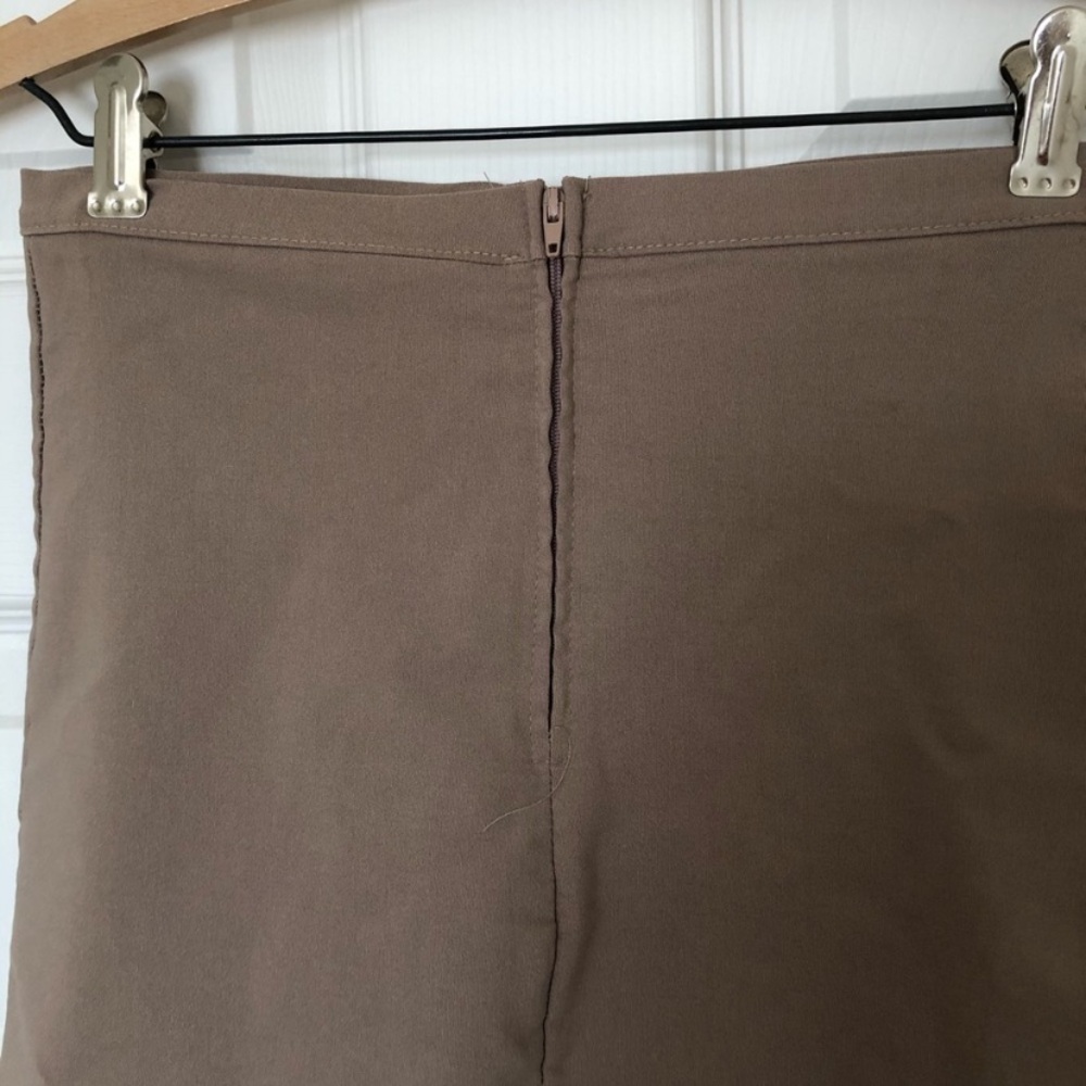 Taupe Ruffle Hem Drawstring Skirt - Picture 3 of 9